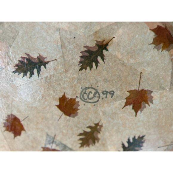 Large Vtg Signed Glass Serving Plate Decoupage Raspberries Leaves 13" - Picture 7 of 12